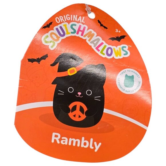 Squishmallows Rambly Black Cat Peace Sign Witch Hat Plush 14" Halloween Stuffed - Picture 10 of 14